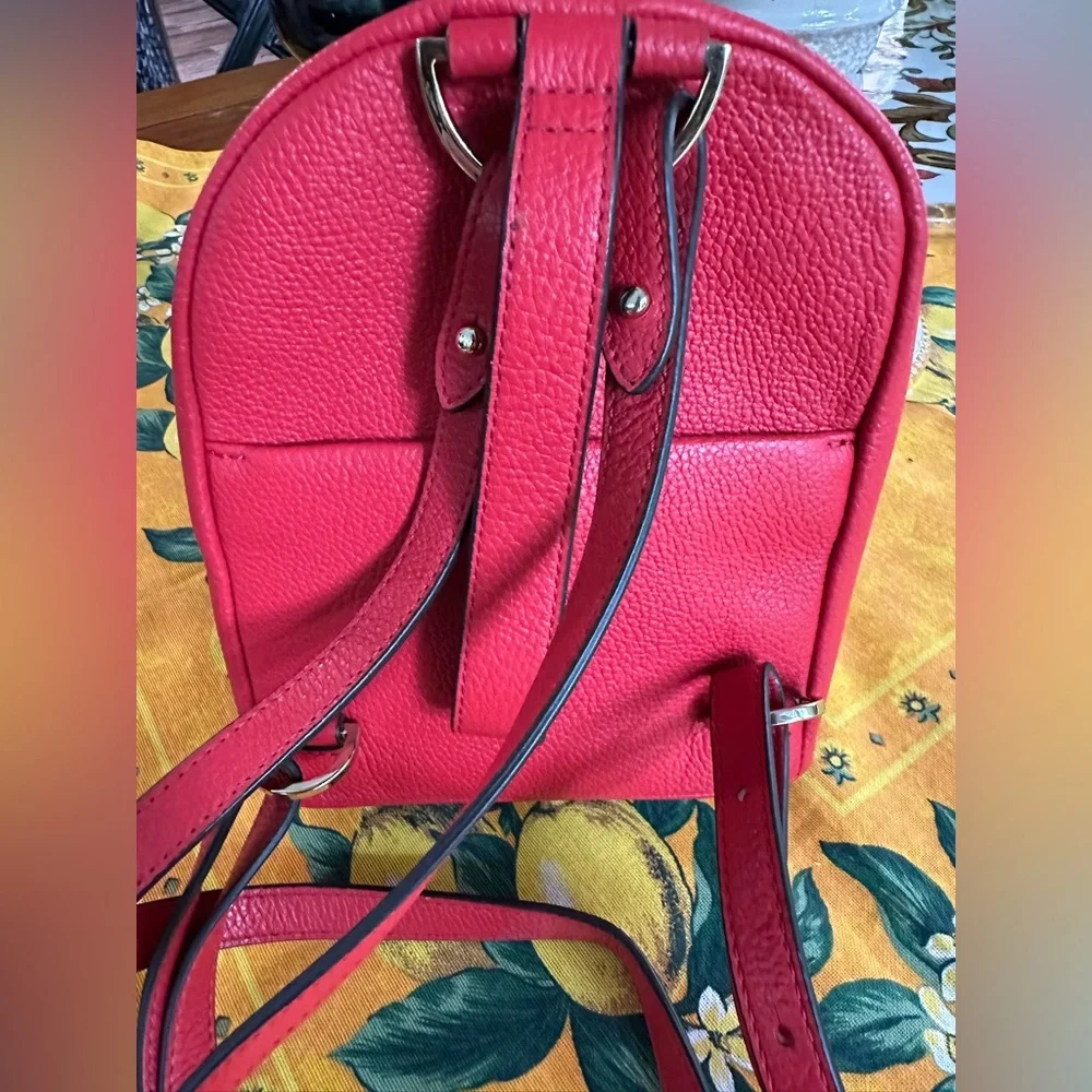 Henri Bendel Influencer Mini Convertible Backpack Coral VGUC